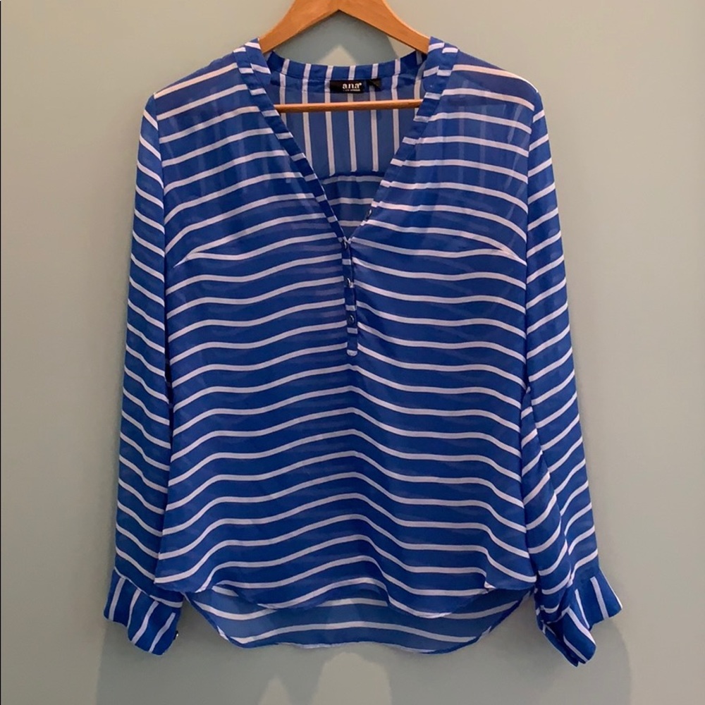 Striped long sleeve blouse